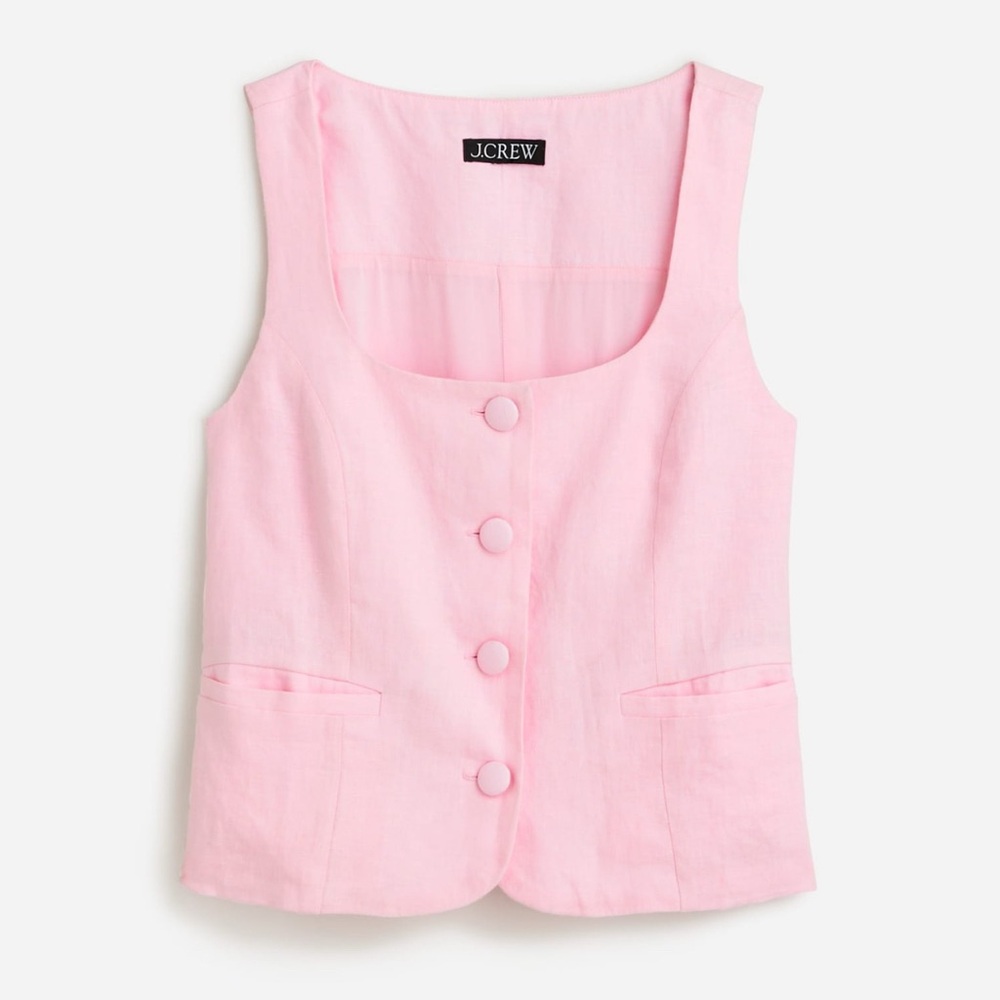 J. Crew Women’s Pink Button-Front Vest